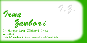 irma zambori business card